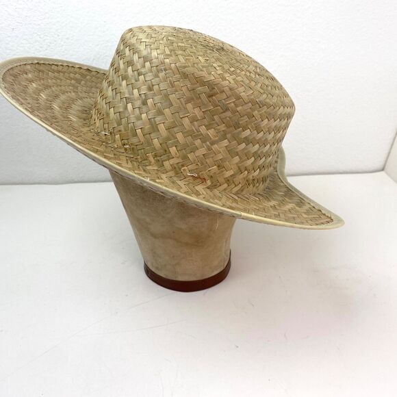 Wide Brim Straw Narrow Back Sun Hat Woman Summer Beach Boho Peasant Resort - Picture 6 of 10